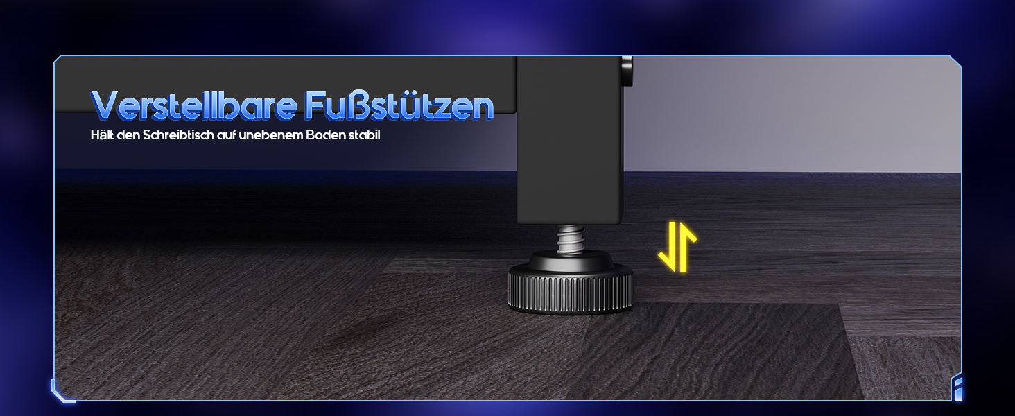 Ігровий стіл Coleshome з LED підсвічуванням, 130 x 100 см. Реверсивний стіл з шухлядами та розетками, кутовий стіл з полицею та місцем для зберігання, чорний