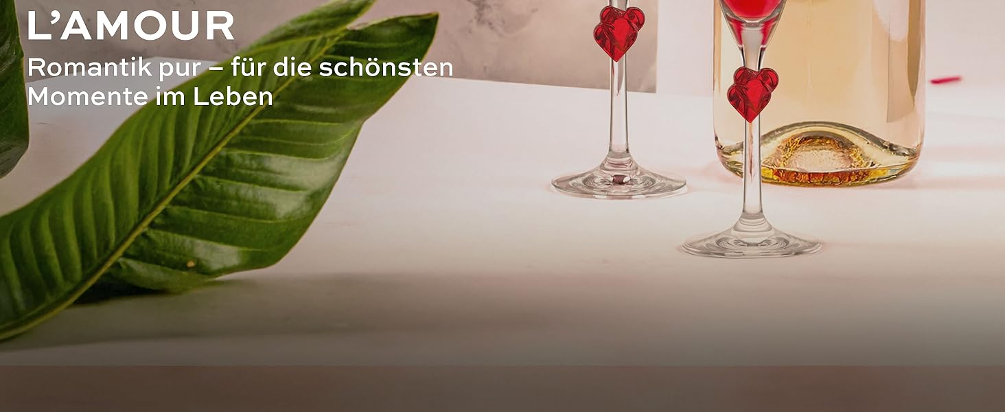 Champagnerські келихи Stölzle Lausitz L'Amour, 2 шт, 175 мл – Ідеальні для шампанського, секти та просекко – Зроблені з кришталевого скла без свинцю, стійкі до пошкоджень, придатні для миття в посудомийній машині