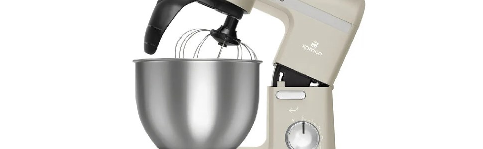 Планетарний міксер-кухонний комбайн Karaca Mastermaid Chef Pro 1500W, 5 л, колір Soft Cream (кремовий), з насадками для замішування, збивання та змішування
