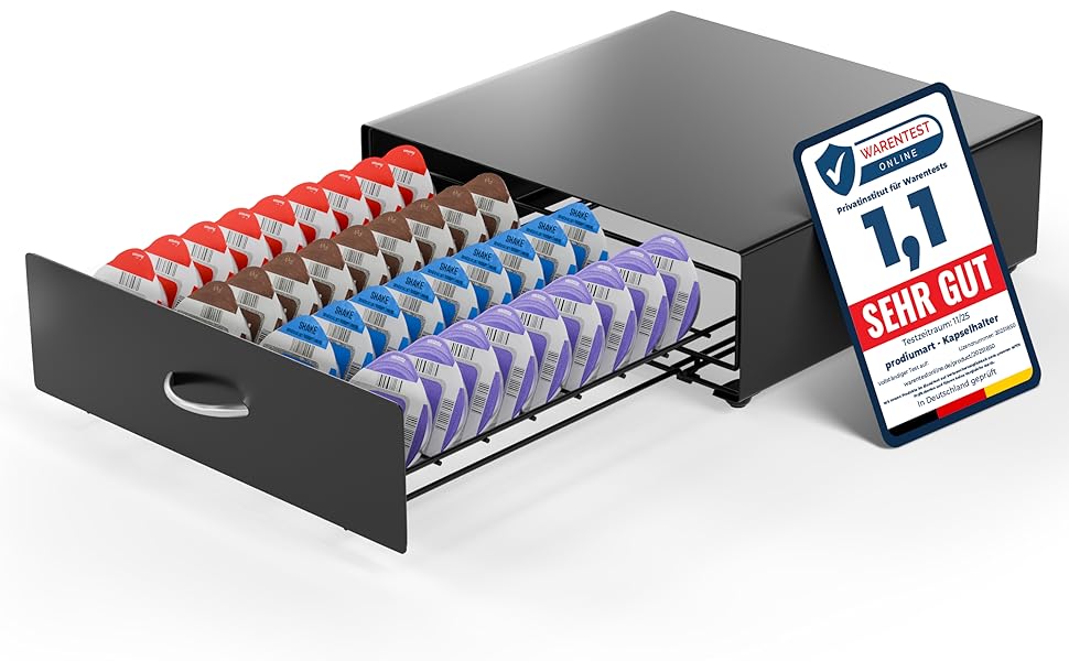 Тримач для капсул Tassimo Prodiumart - елегантний диспенсер на 64 капсули (чорний)
