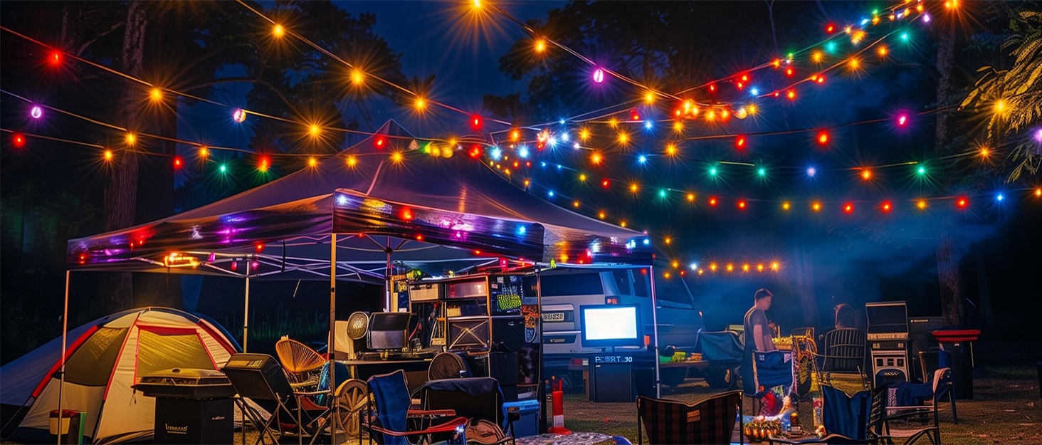 Льо́мка́ гірля́нда зовнішня́, кольоро́ва, RGB, Smart IC, керування через пульт та додаток, 99+ режимів, синхронізація з музикою, таймер, USB, вологостійка для саду, дерева, батуту, Хеллоуїну, вечірки