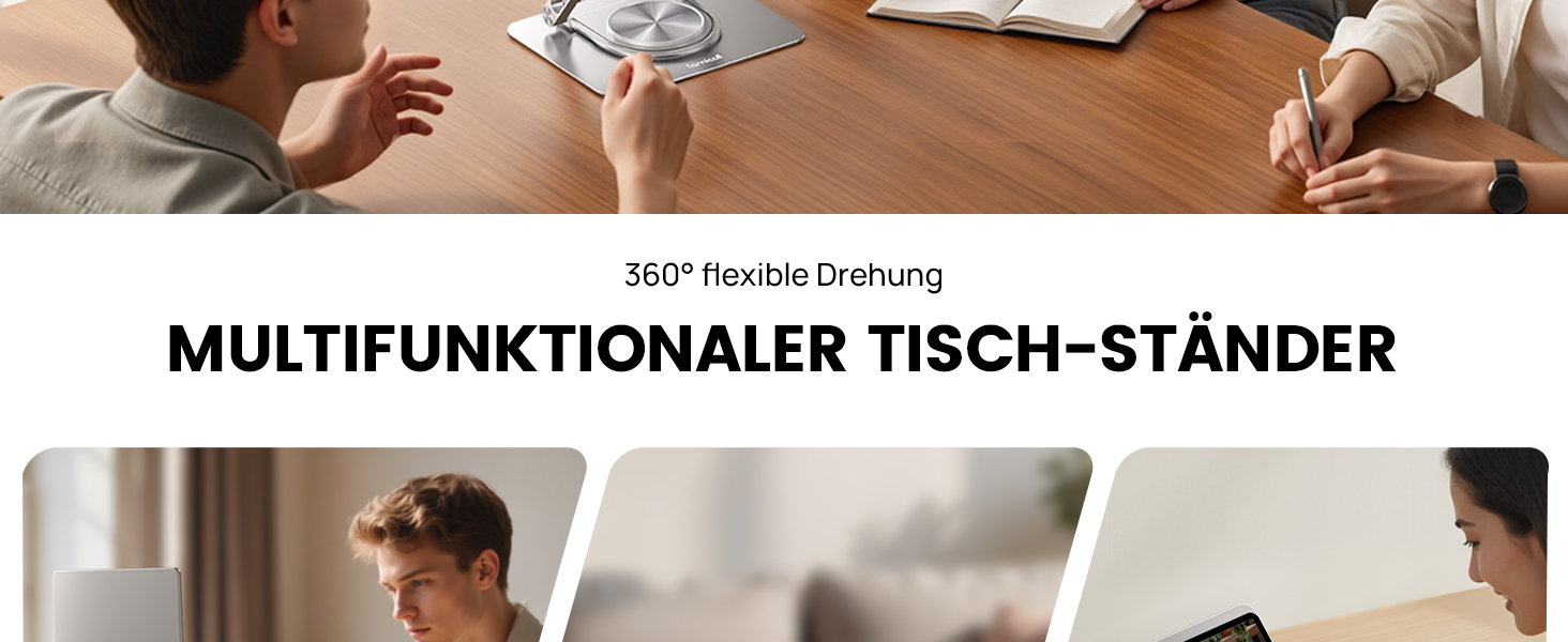 Підставка для ноутбука Lamicall - регульована, 360° обертання, складна, алюмінієва, для офісу/дому, сумісна з Macbook Pro Air, 10-17.3'