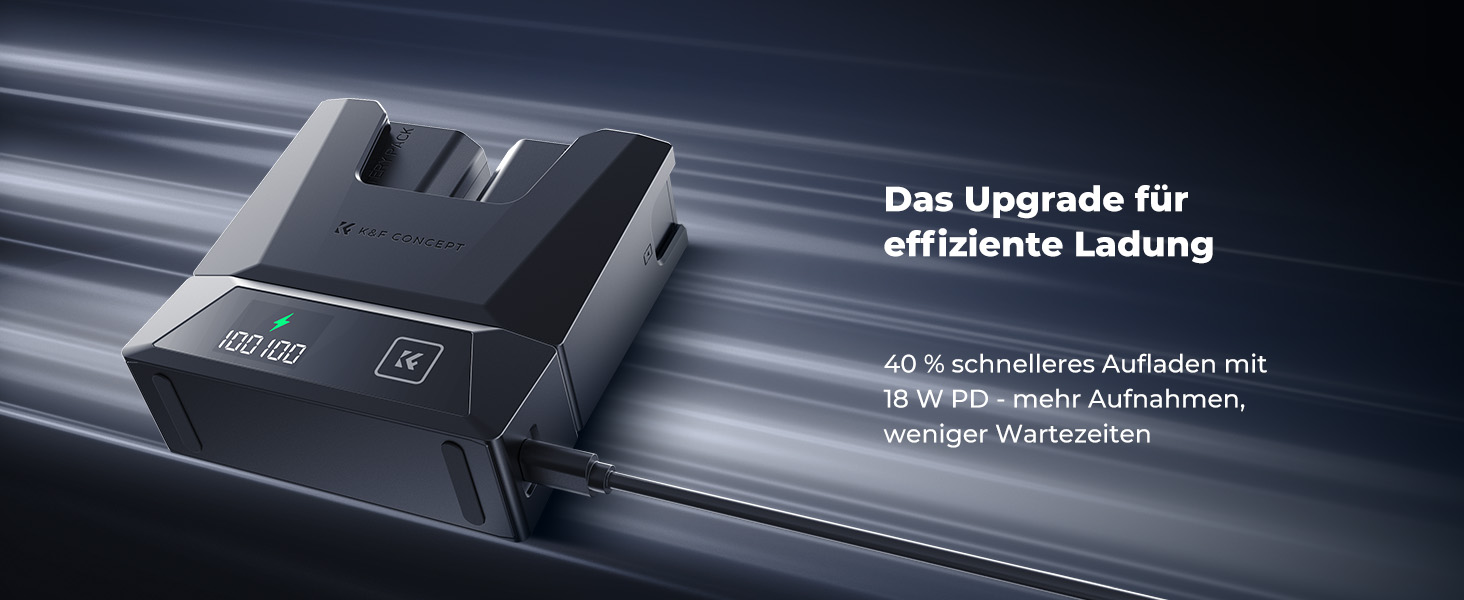 Акумулятор K&F CONCEPT NP-FZ100 2600mAh з зарядним пристроєм для Sony Alpha A7 III A9, 18W PD/QC