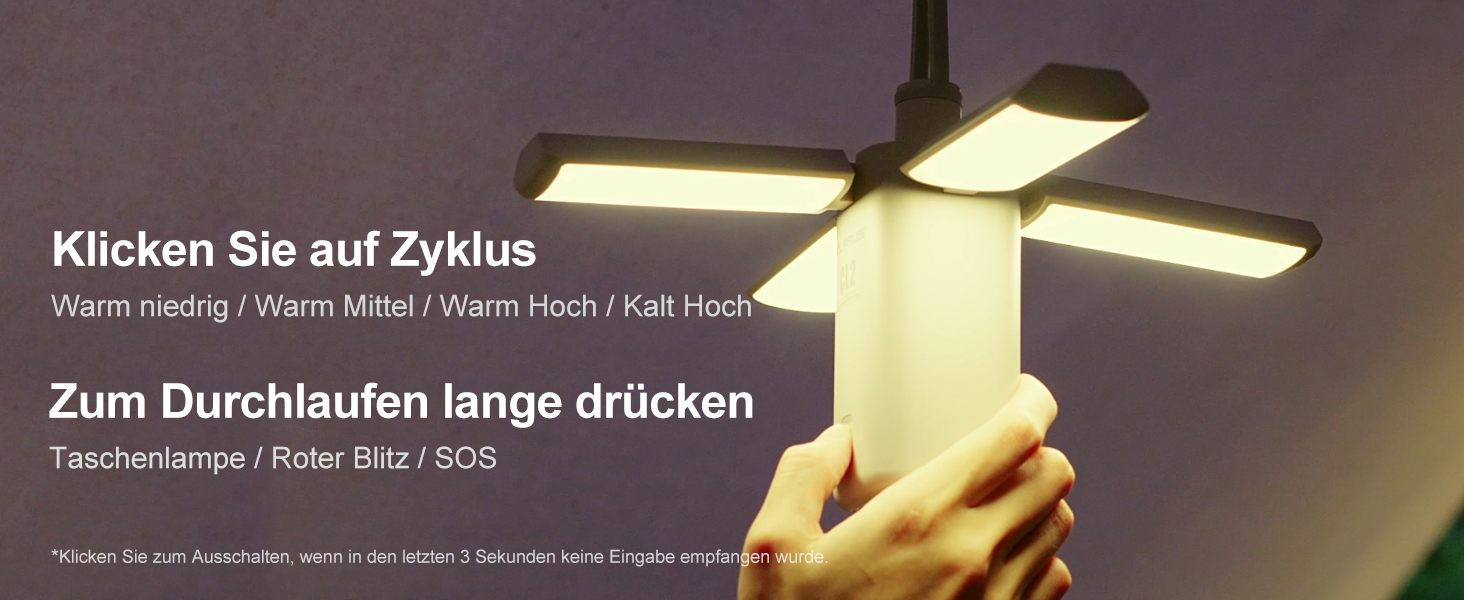 KLARUS CL2 Мультифункціональна кемпінг-лампа 10000 мА·год, LED ліхтар із 8 режимами, 750 лм, захист IPX5 для намету, риболовлі, туризму