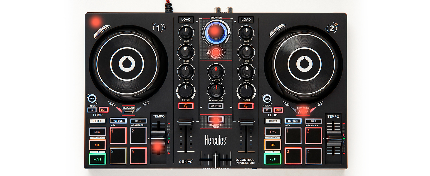 Hercules DJControl Inpulse 200 - контролер DJ з 16 педів та звуковою картою