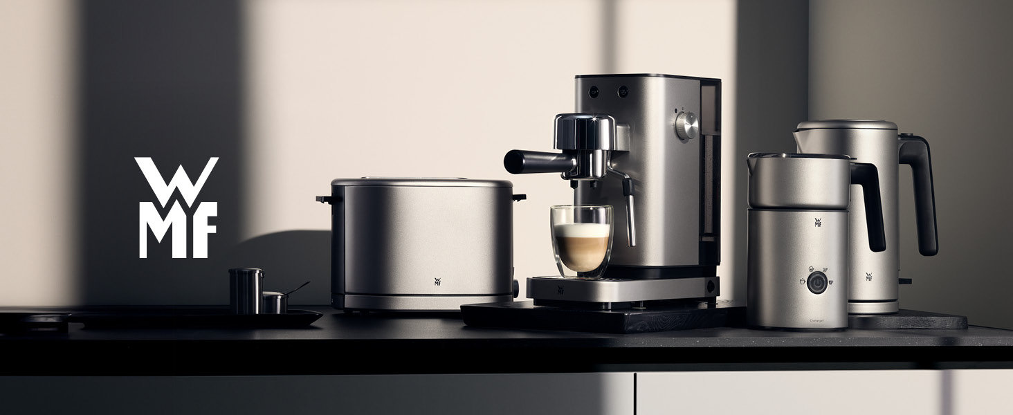 Тостер WMF Lono Silk з нержавіючої сталі, 2 слоти, XXL-насадка для бургерів, 7 рівнів підсмажування, LED-дисплей, широкі слоти, висувна кришка для крихт, анти-відбитки, 900 Вт