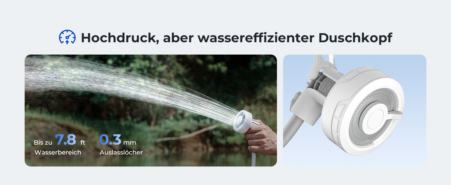 FLEXTAILGEAR Max Shower Portable Camping Ultra-Lightweight Shower with Battery, Portable Outdoor Camping Shower, Travel Shower with Rechargeable USB-C Water Pump, Pet Cleaning, Beach Vacation