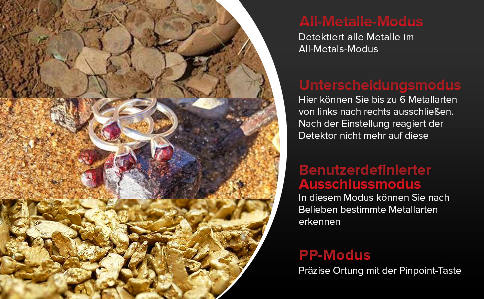 Металошукач професійний 30см, водонепроникна котушка, Pinpoint, DSP-чип, мульти-режим, 12 дюймів