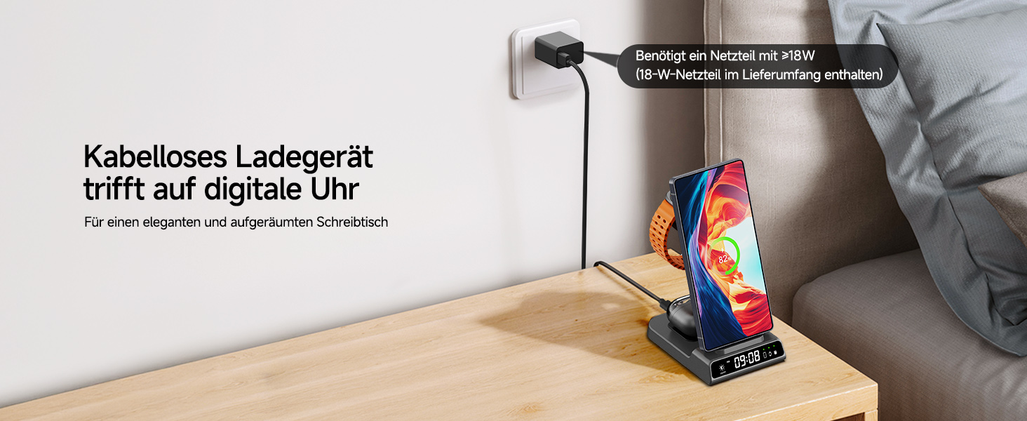 Бездротова зарядка 3-в-1 для Samsung Galaxy S25 Ultra, Watch 8/Ultra/7/6, Buds 3/3 Pro (Tech Grey)