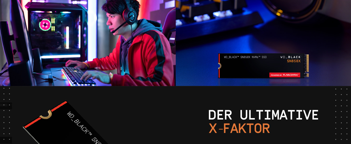 SSD WD_BLACK SN850X 1TB NVMe PCIe Gen4 - ігровий накопичувач, 7300 МБ/с читання, 6300 МБ/с запис