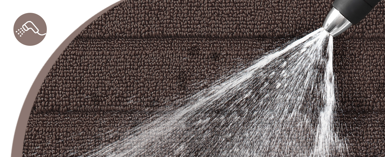 Килимок для дому COLOR&GEOMETRY 44x76 см - машинне прання, антиковзаюча, вбираюча бруд, мінімалістичний дизайн, для входу, порогу та коридору (Коричневий)