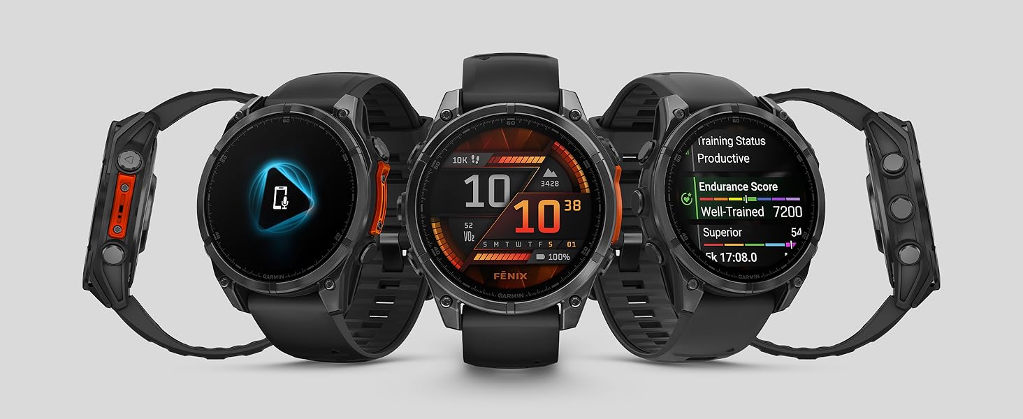 Розумний годинник Garmin fēnix 8 (51 мм) – чорний/сірий, AMOLED, 80+ спортивних функцій, GPS, EKG, TOPO-карти, до 10 днів роботи від акумулятора