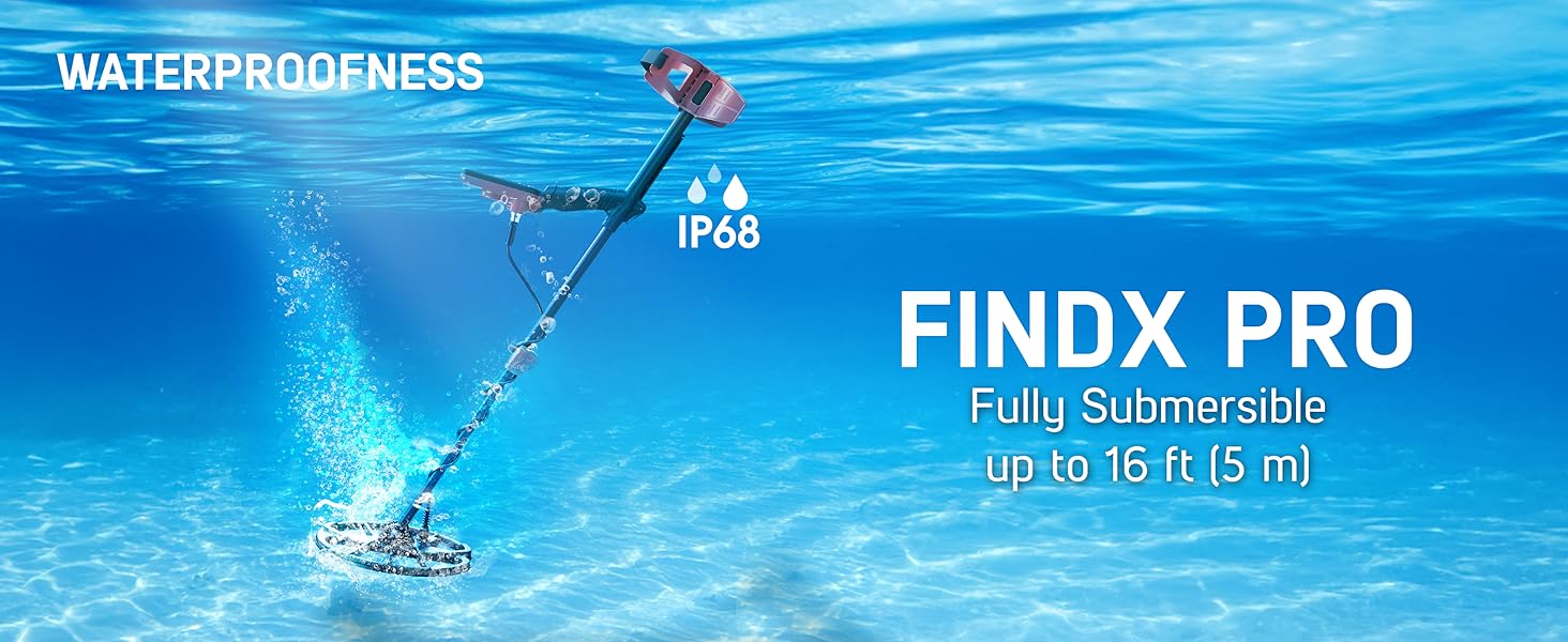 Nokta FINDX PRO - професійний металошукач, водонепроникний, з котушкою 28 см, для пошуку золота, з функцією Pinpoint, USB-зарядка, 4 режими, для дорослих