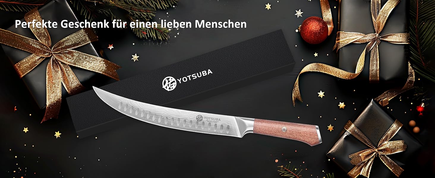 Японський кухонний ніж YOTSUBA 22см, професійний шеф-ніж з високоякісної сталі, ергономічна ручка, для приготування їжі