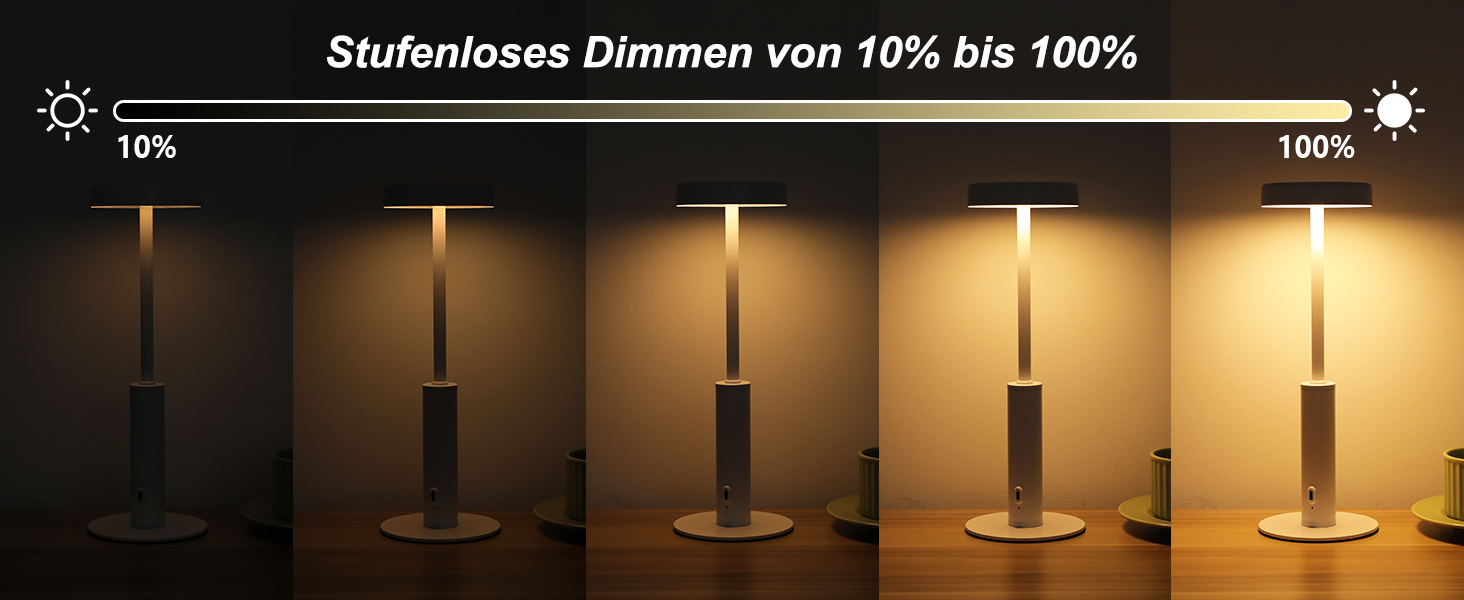 Бездротова LED лампа для столу з регулюванням кольору та яскравістю, сенсорне керування, для дому та кафе