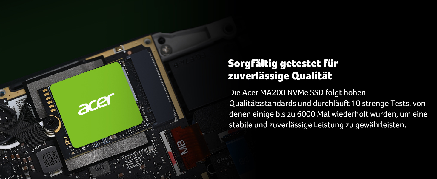 SSD Acer FA200 PCIe 4.0 NVMe 512GB: швидкість до 7200 МБ/с, M.2 2280, Gen4x4, HMB, SLC, для ноутбука/ПК/геймінгу, сумісний з PS5