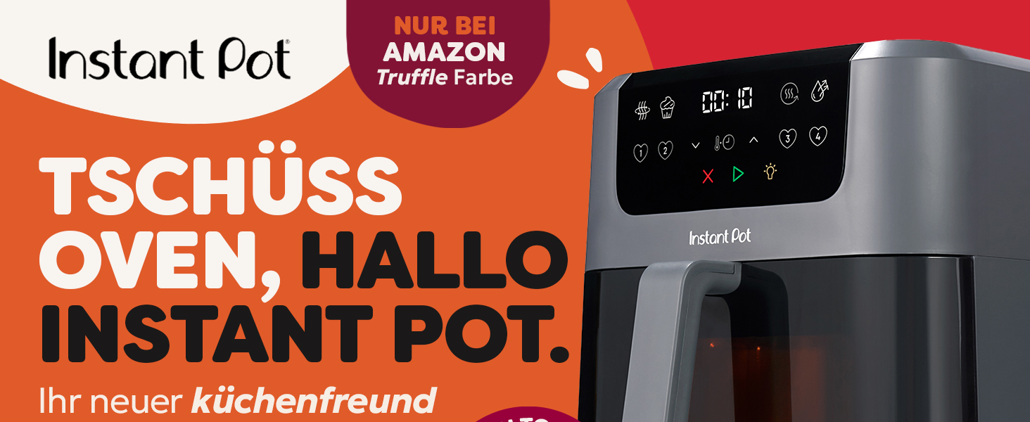 Фритюрниця готує повітрям Instant Pot Vortex Compact Trüffel Grau 5 л з антипригарним покриттям, 4-в-1 (смаження, сушка, випічка, підігрів)