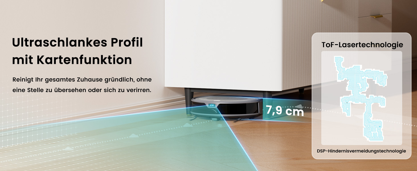 Робот-пилосос LEFANT M310 Ultra: потужність 6000Pa, вологе прибирання, лазерна навігація, керування через додаток та Alexa, захист від заплутування шерсті, білий