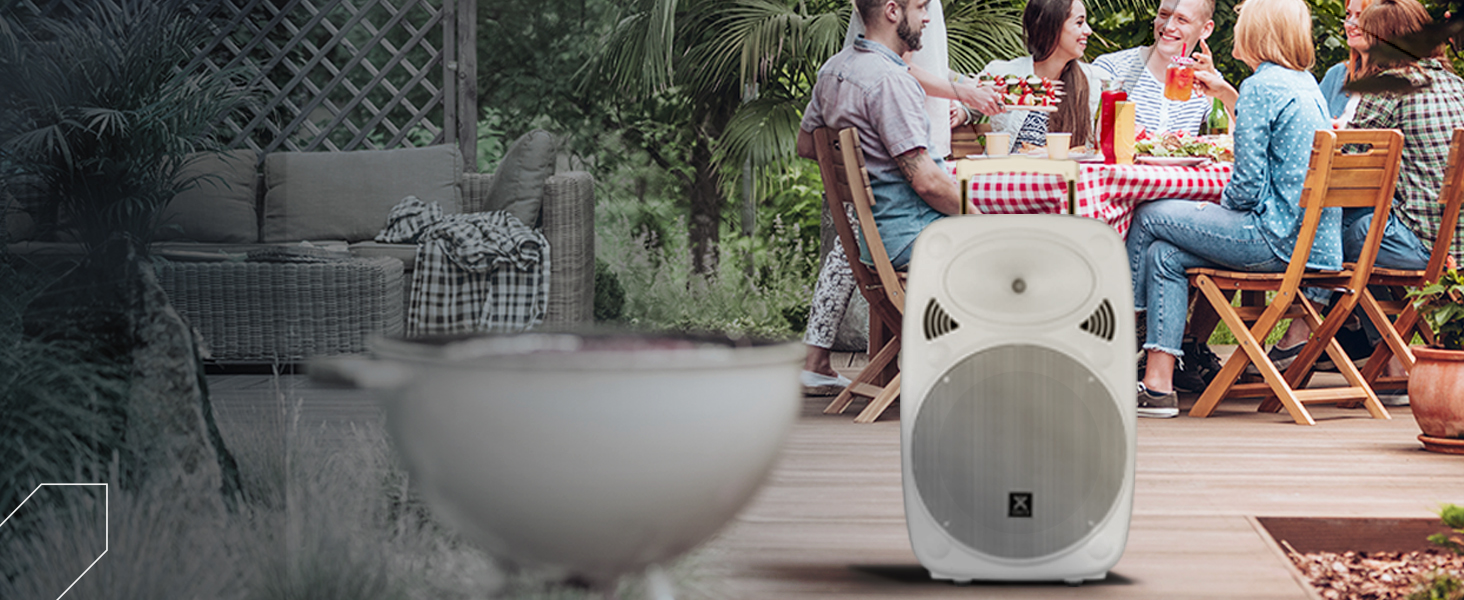 Vonyx Verve46 - портативна акустична система для вечірок з Bluetooth, 1000W, 2 мікрофони UHF, MP3, вбудований акумулятор, пульт ДУ - чорний