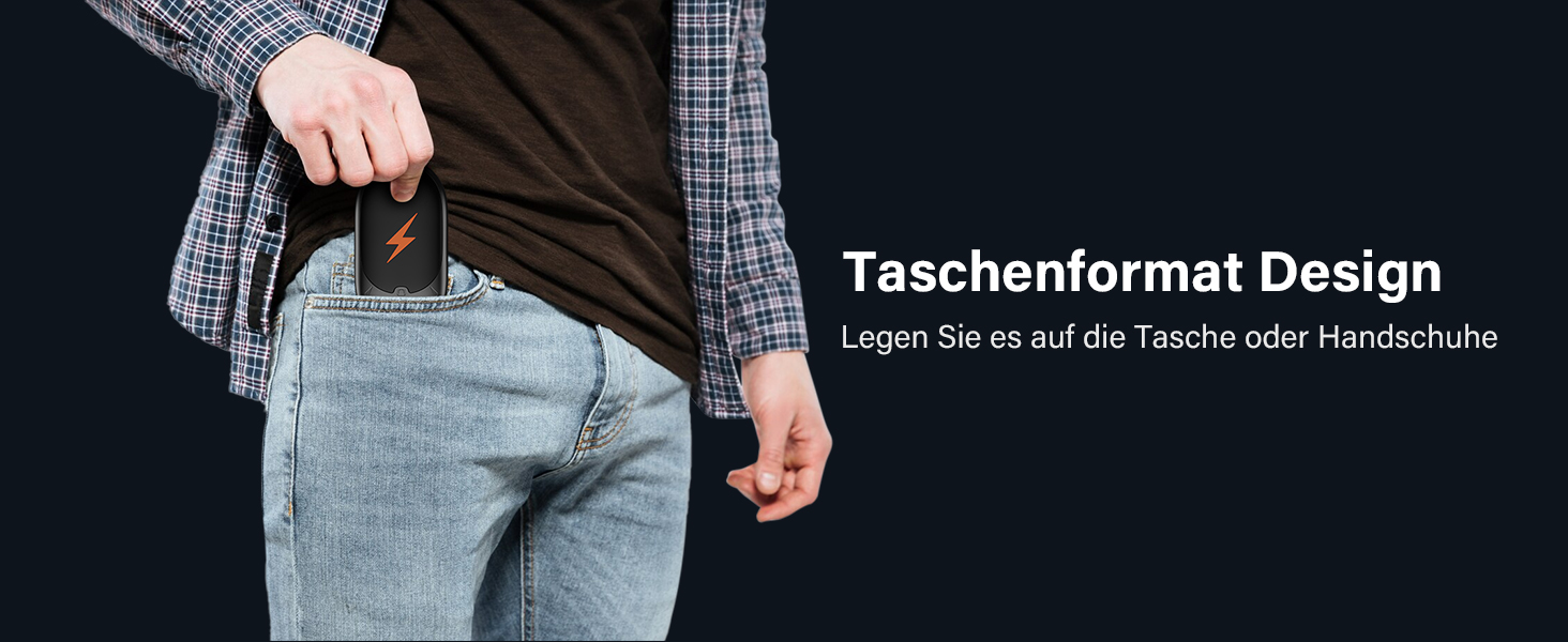 Електричні грілки для рук 2 шт. - ультралегкі, перезаряджаються, з 3 режимами нагріву, до 24 годин роботи, USB, для активного відпочинку взимку, чорні, з магнітом