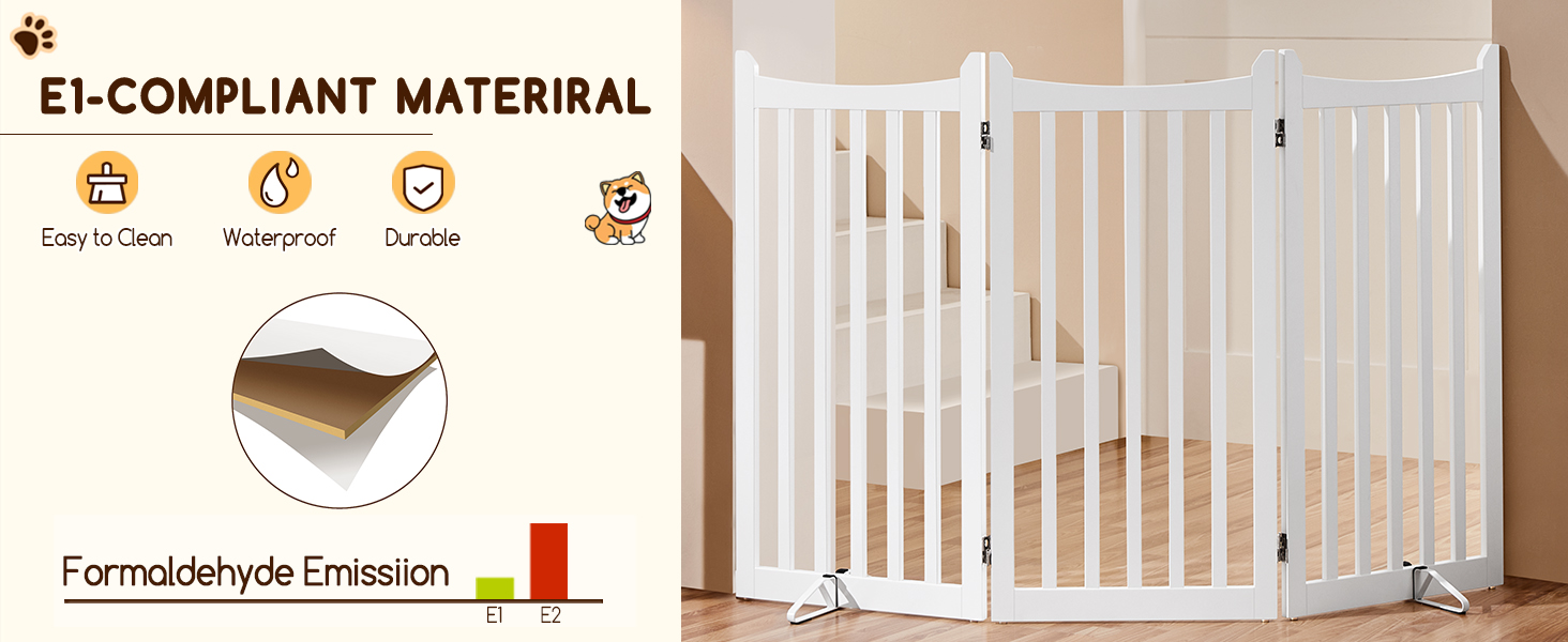 Захисне ґратка для собак Yaheetech, 90.5 x 201.5 см, 4 панелі, білий колір. Ідеально підходить для дому, кухні, проходу, каміну, печі.