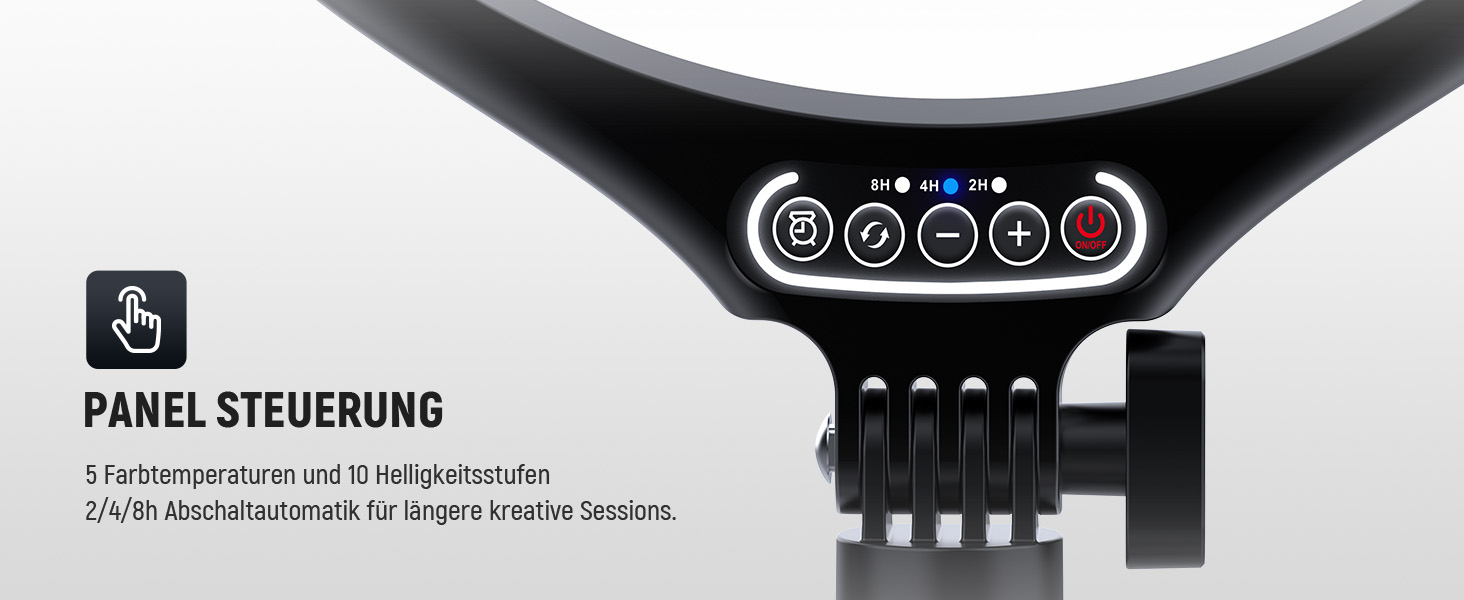 NEEWER кільцева лампа 10.5' з тримачем для телефону, штативом, таймером, 15W, диммування, LED, для iPhone, зйомка, стрімінг, ноутбук, веб-камера, відеоконференції, USB, R10