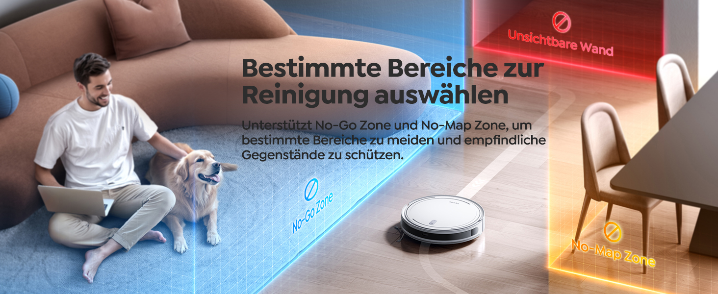 Робот-пилосос з функцією миття підлоги Vyzzle D10, LDS навігація, 5000Pa, керування через додаток/Alexa, для шерсті тварин, килимів, твердих підлог, білий