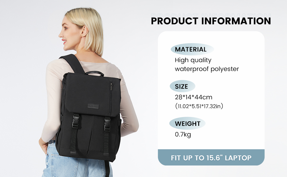 LOVEVOOK Рюкзак для жінок: елегантний, водонепроникний, 15.6