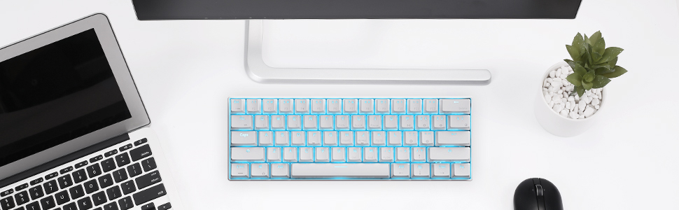 Механічна клавіатура RK ROYAL KLUDGE RK61-US 60% з підсвічуванням, Bluetooth/2.4Ghz/USB, Hot-Swappable, QWERTY, для Windows/Mac