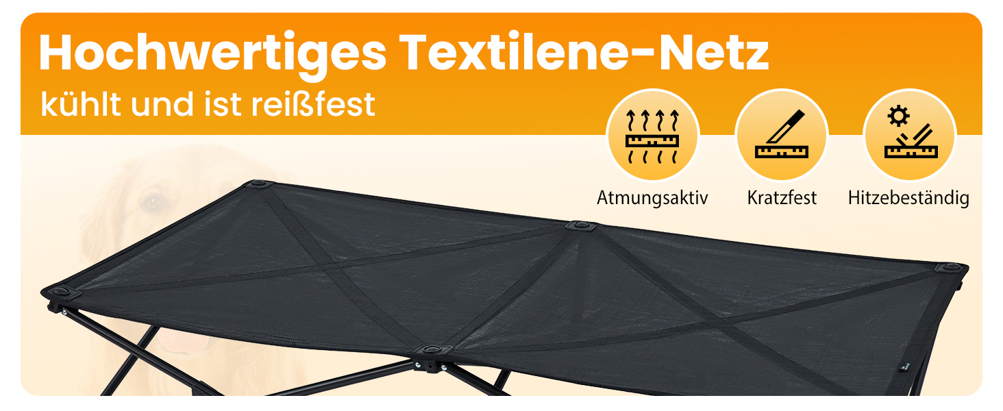 Лежанка для собак KingCamp - зручна та портативна, 57x57x23 см. Зручна для відпочинку вдома та на природі. Матеріал: дихаюча сітка та замша.