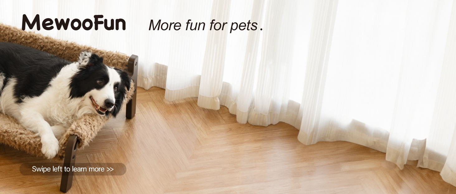 MEWOOFUN Dog Sofa Dog Bed Elevated - Dog Beds for Small and Medium Dogs with Non-Slip Bottom, Breathable Puppy Bed with Removable Cushion, Cat Sofa 61 x 53 x 28 cm, Brown