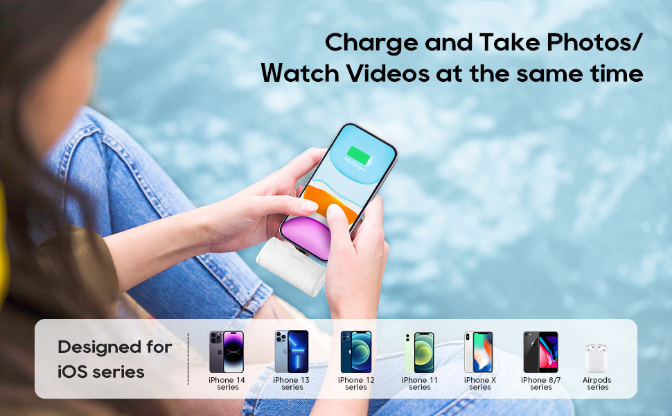 Power Bank 4500mAh PD для iPhone: компактний акумулятор для швидкої зарядки, сумісний з iPhone 14, 13, 12, 11, XS, XR, X, 8, 7, 6. Колір: кремовий