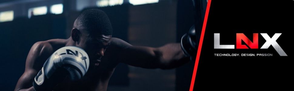 Боксерські рукавички LNX Performance Pro: для кікбоксингу, боксу, муай-тай, MMA (10, 12, 14, 16 Oz) - чорний колір