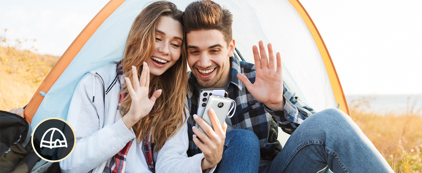 Power Bank VEEKTOMX 20000mAh з 5 виходами та 2 входами, білий. Портативний акумулятор для iPhone, iPad, Samsung, Xiaomi, Google Pixel