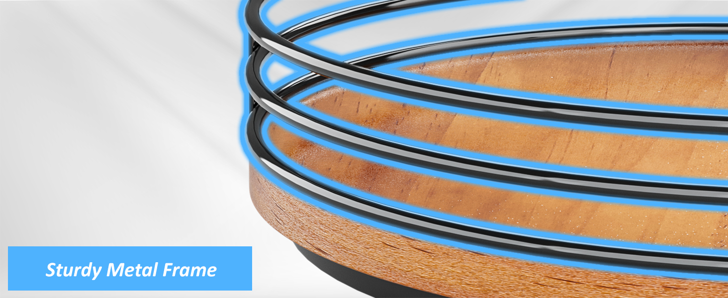 Wooden Lazy Susan Turntable Organizer, round, for cabinet, kitchen, countertop, pantry, dining table, bathroom, cafe, bar, spice storage, home decor