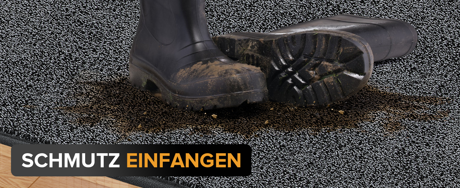 Килимок для входу Mibao SoftStep Luxus 60x90 см - чорний, антиковзкий, вологопоглинаючий, для дому та коридору, машинне прання