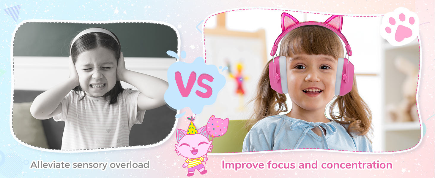 iClever навушники з шумозаглушенням для дітей (рожеві, з котячими вушками) C-rosa Katzenohren