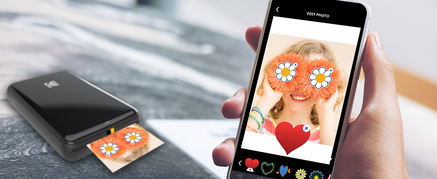 Фотопринтер KODAK Step: Міні-принтер для смартфонів з Bluetooth, друк на Zink 2x3