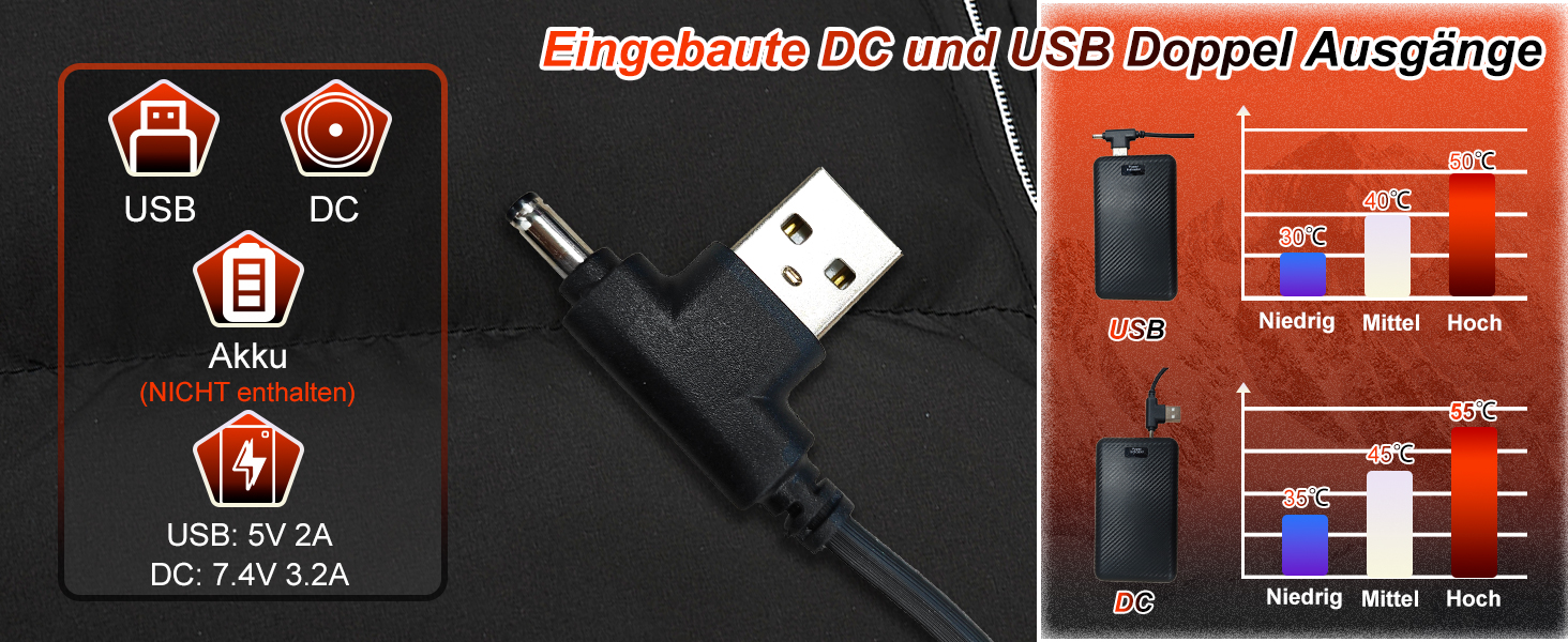 Електрична гріюча жилетка для чоловіків та жінок з 15 зонами нагріву - 3 режими температури, для активного відпочинку, катання на лижах, полювання, кемпінгу (без акумулятора), чорна, XXL