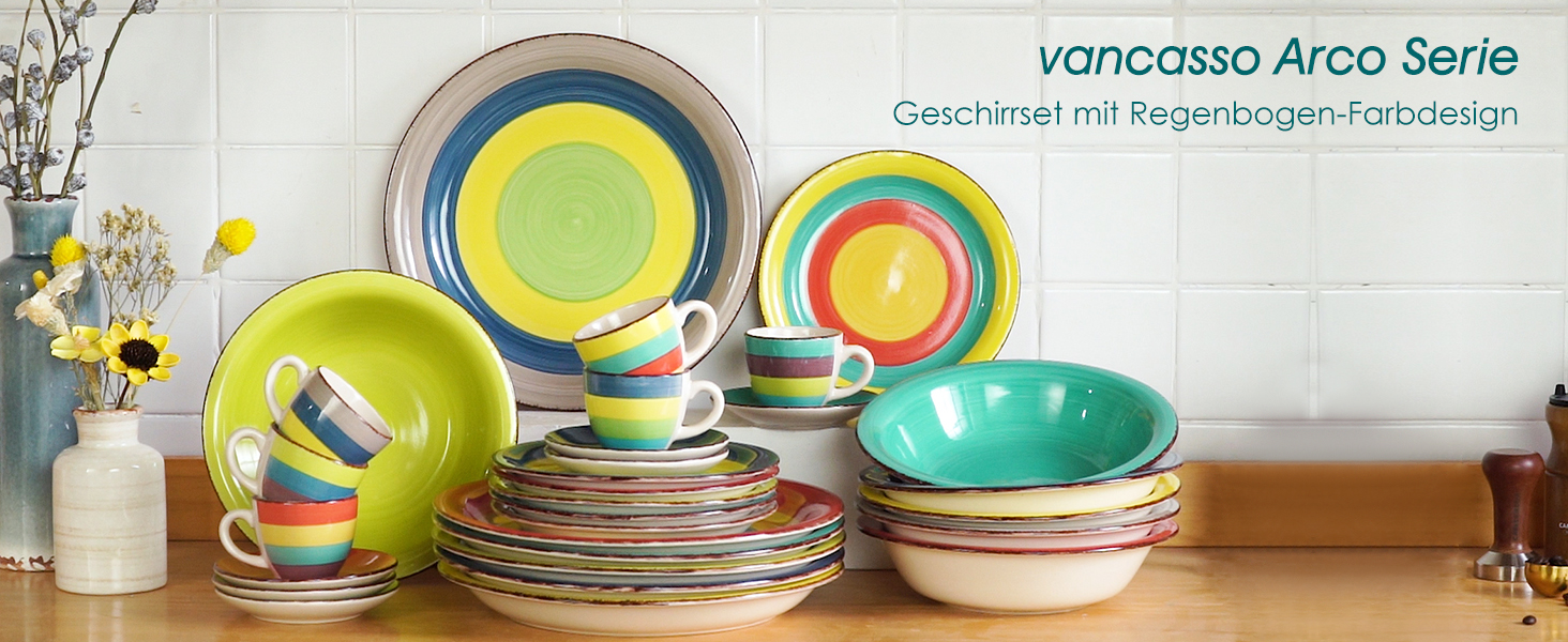 Сервіз столовий керамічний ARCO 36-ти частинний, вінтажний, на 12 осіб, стиль 