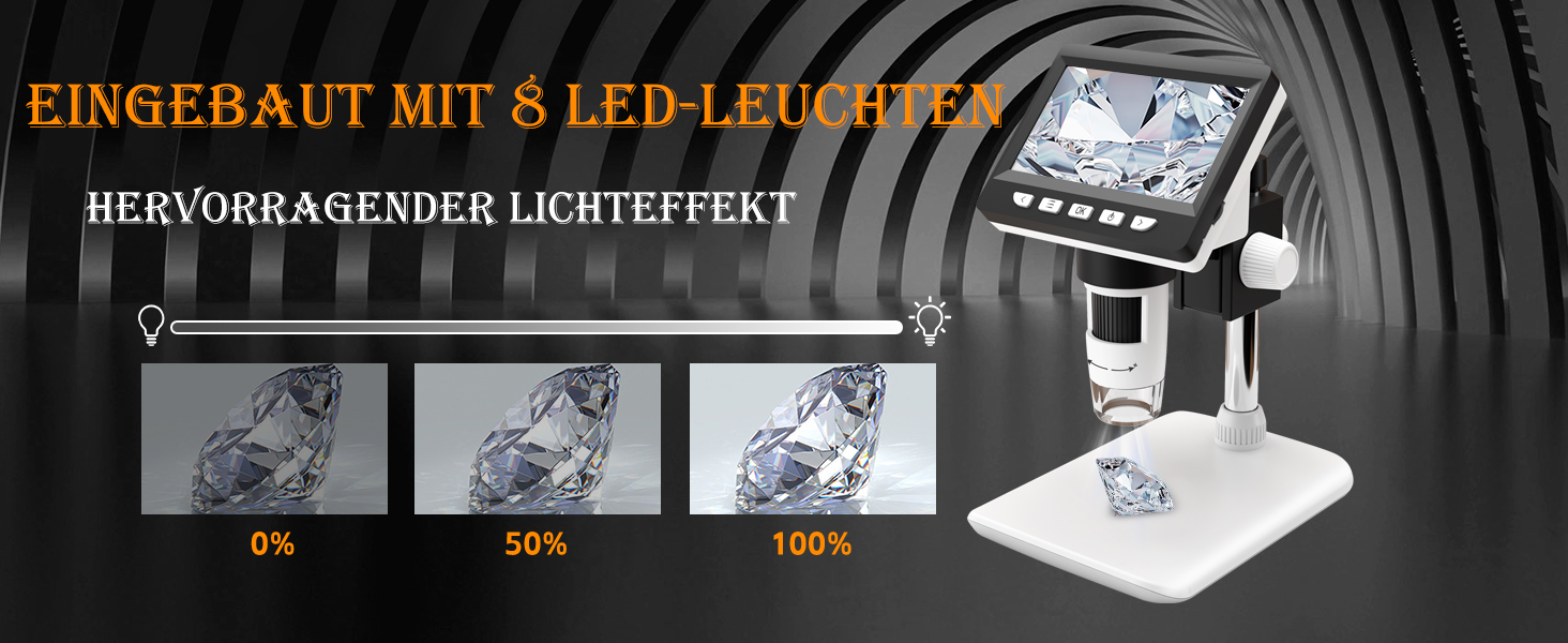 USB мікроскоп Misilmp з LCD екраном 4.3 дюйма, 1000x збільшення, 1080P, з LED підсвічуванням, для дітей та дорослих, сумісний з MacOS та Windows