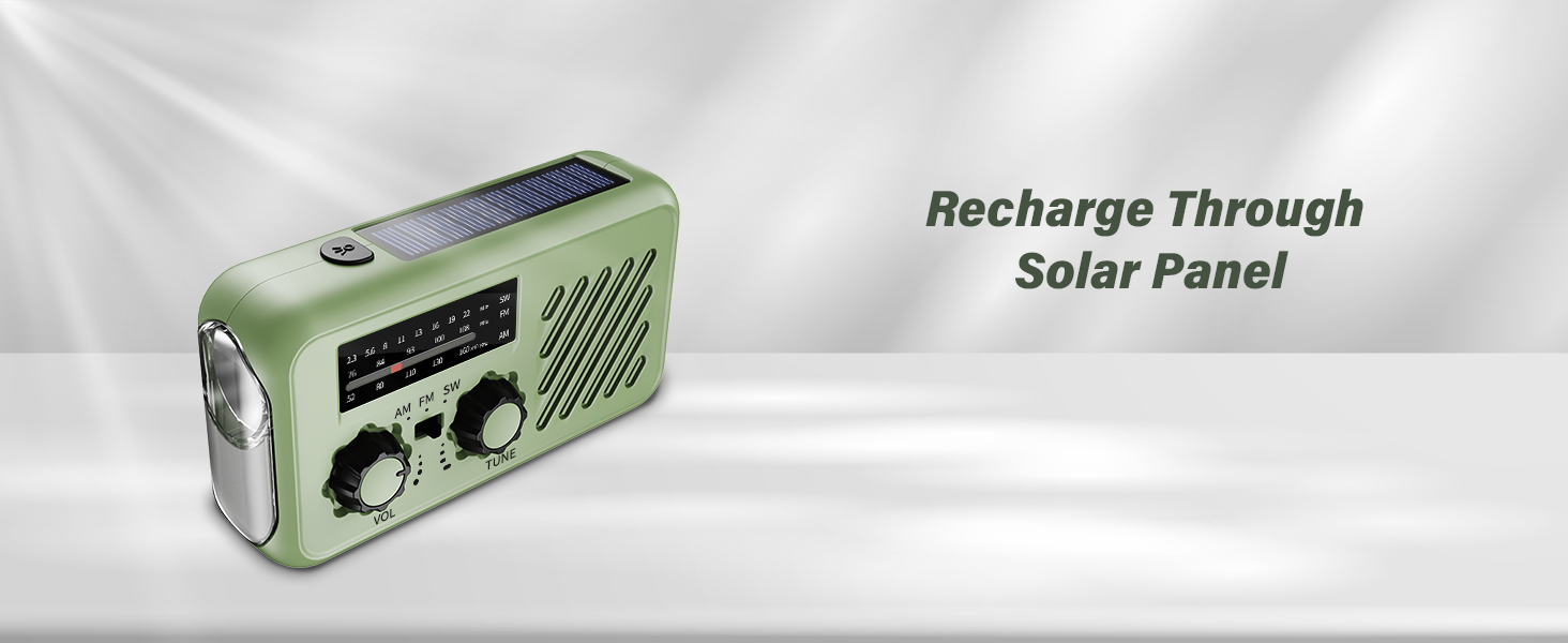 Радіо-пристрій для надзвичайних ситуацій Kurbelradio: радіо на ручку з сонячною панеллю, акумулятор 2000mAh, ліхтарик LED, SOS-сигнал, SW/AM/FM, для активного відпочинку