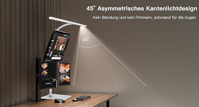 LED-лампа EYOCEAN для монітора з жестами та пультом, 24W, 80см, регульована яскравість, денне світло для офісу, читання, архітекторів, дизайнерів