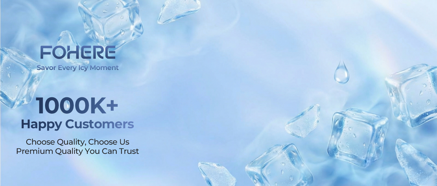 Машина для приготування льоду FOHERE з ручкою, 14 кг/24 год, 9 кубиків льоду за 5 хвилин, 2 розміри, самоочищення, портативна з лопаткою та кошиком – ідеальна для дому, кухні, офісу, кемпінгу, вечірки, RV
