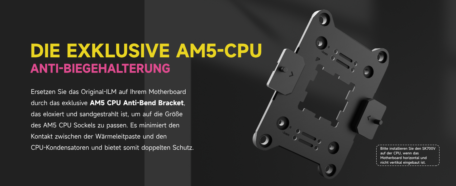Система охолодження CPU Sudokoo SK700V AM5: Кулер для ПК з дисплеєм, 120мм вентилятор, 7 heatpipes, сумісний з AM5, безперешкодний доступ до RAM, 5 років гарантії, чорний