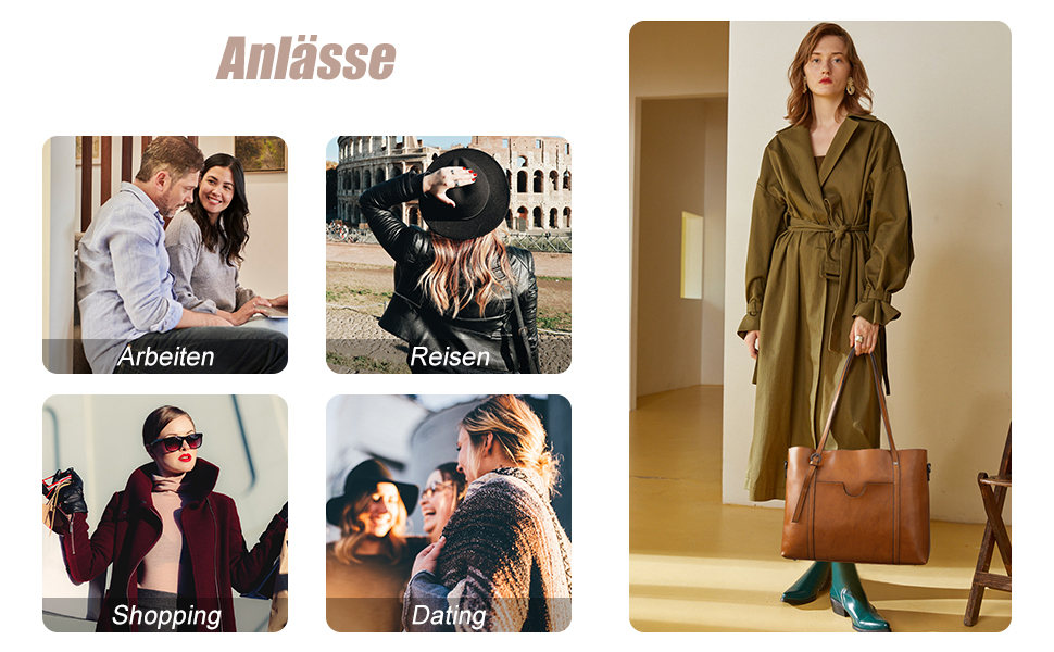 Сумка жіноча S-ZONE 3 в 1 з натуральної шкіри (темно-коричнева) - шопер, кросбоді, для ноутбука