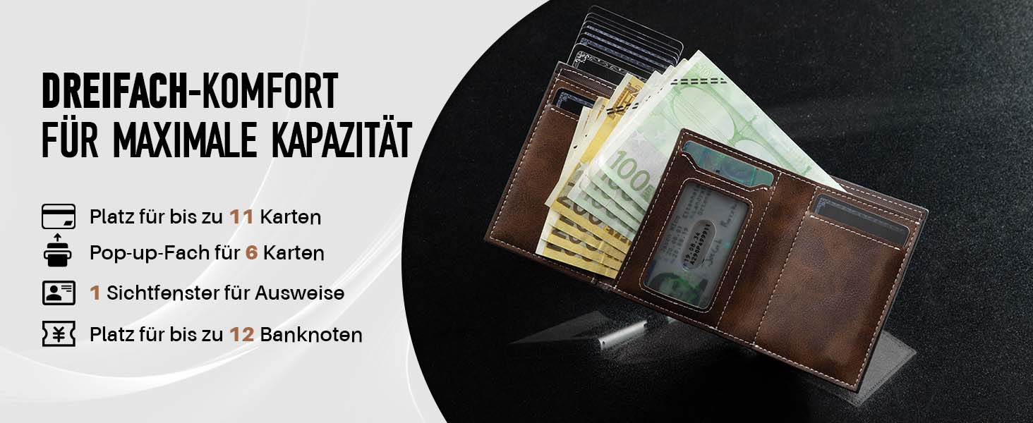 Шкіряний чоловічий гаманець з RFID-захистом Braun з відділенням для монет та 6 картками