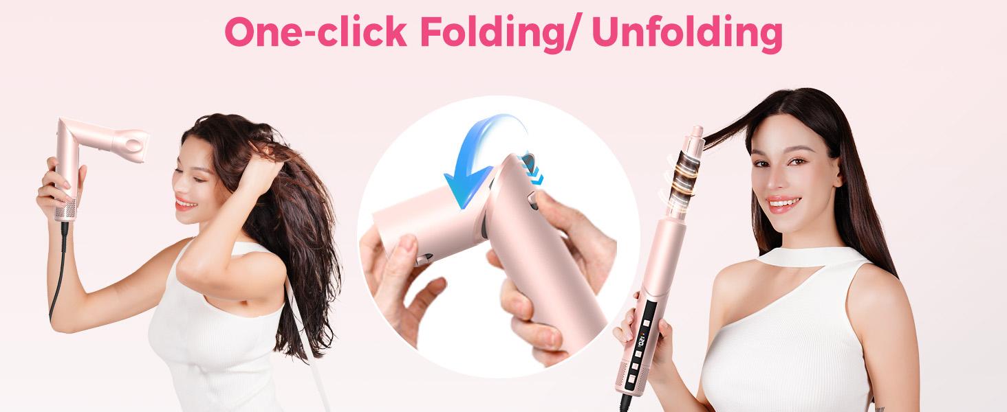 Pro Airbrush Air Styler 6 в 1: Фен-щітка, плойка, стайлер для волосся, 1000W (Червоний)