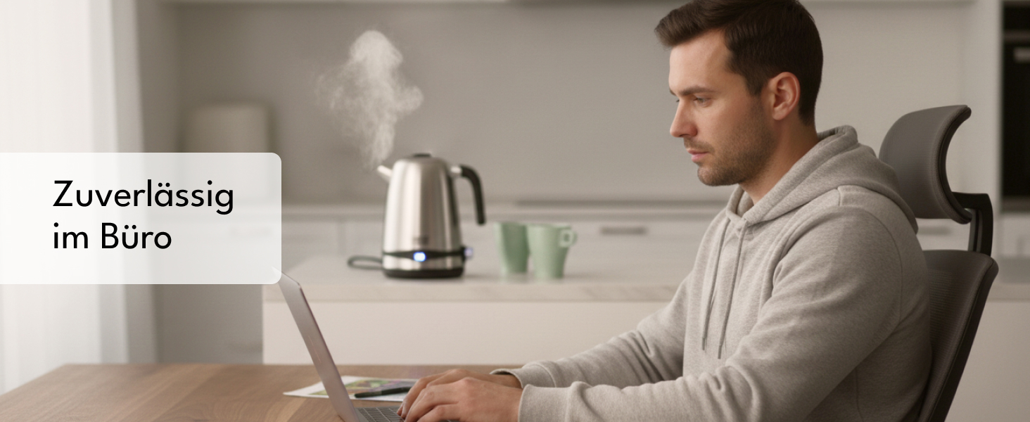 Чайник електричний LEBENLANG з нержавіючої сталі з регулюванням температури, тихий, з дисплеєм та функцією підтримання тепла - 1,7 л, 2200W, ретро без пластику