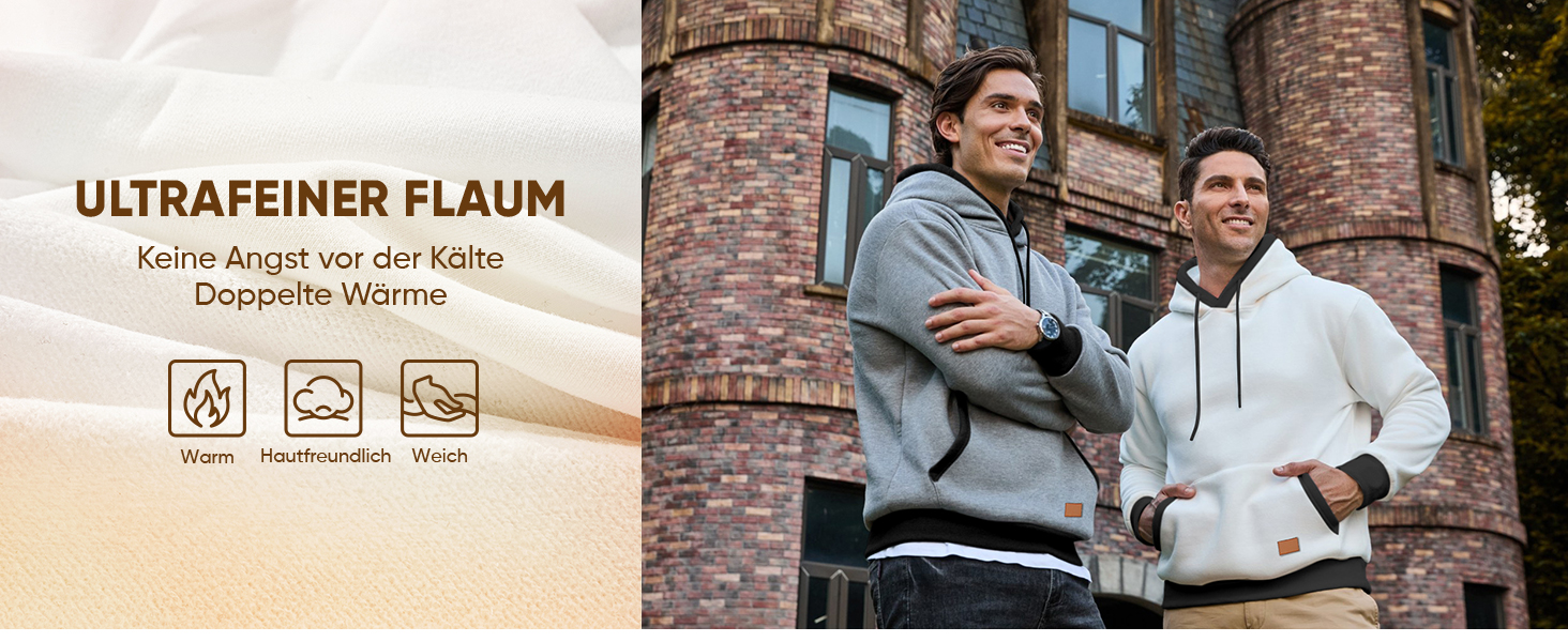 Світшот JMIERR чоловічий з капюшоном, теплий, з кишенею, бавовна, колір зелений